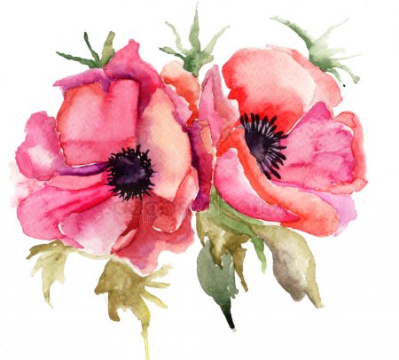 depositphotos 15637903 stock photo stylized poppy flowers illustration
